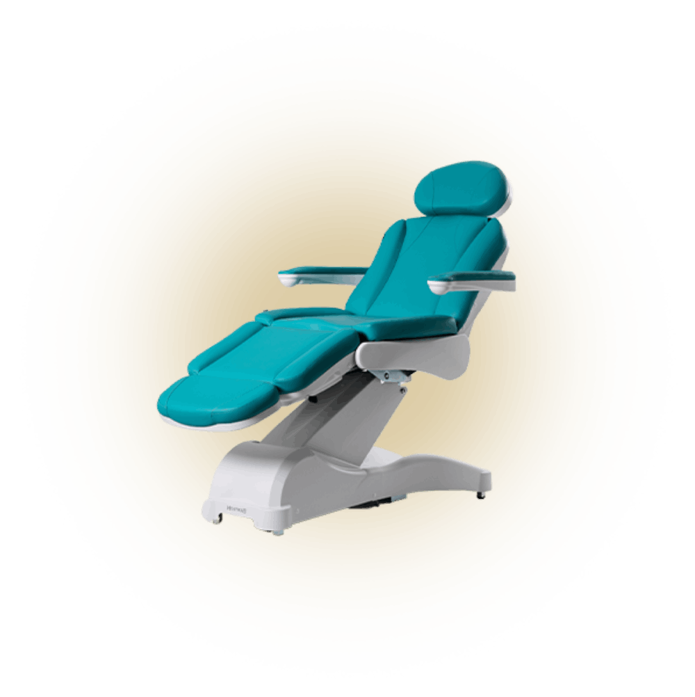 Behandlungsliege in Türkisfarbe